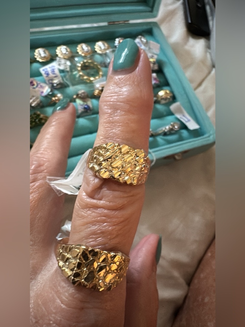 10k Gold nugget Statement Ring - Women or man’s Jewelry
